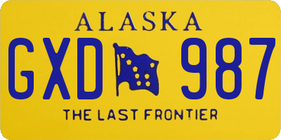 AK license plate GXD987