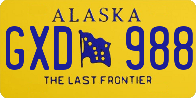 AK license plate GXD988
