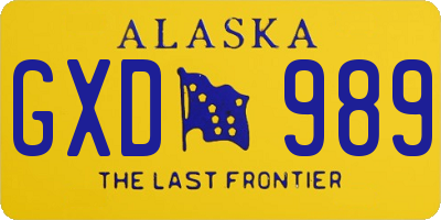 AK license plate GXD989