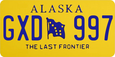 AK license plate GXD997