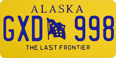 AK license plate GXD998