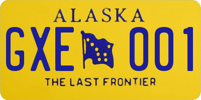 AK license plate GXE001