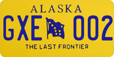 AK license plate GXE002