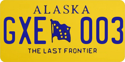 AK license plate GXE003