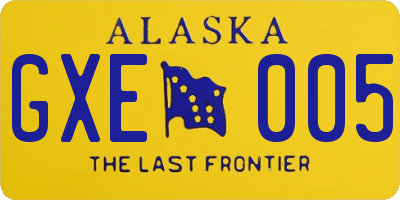 AK license plate GXE005