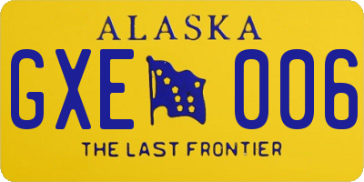 AK license plate GXE006