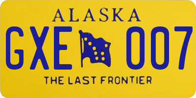 AK license plate GXE007