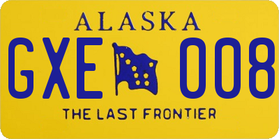 AK license plate GXE008