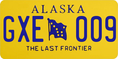 AK license plate GXE009