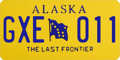 AK license plate GXE011