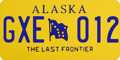 AK license plate GXE012