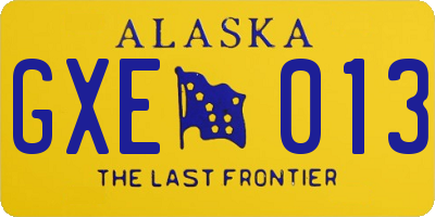 AK license plate GXE013