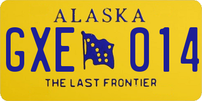 AK license plate GXE014