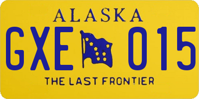 AK license plate GXE015