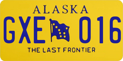 AK license plate GXE016