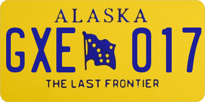 AK license plate GXE017