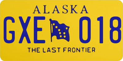 AK license plate GXE018