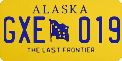 AK license plate GXE019