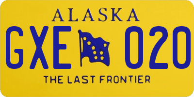 AK license plate GXE020