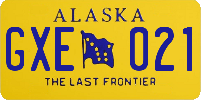 AK license plate GXE021