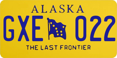 AK license plate GXE022