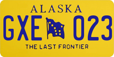 AK license plate GXE023