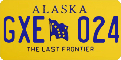 AK license plate GXE024