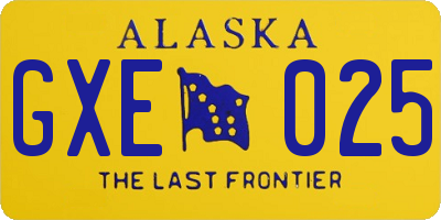 AK license plate GXE025