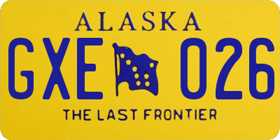 AK license plate GXE026