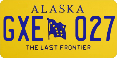 AK license plate GXE027