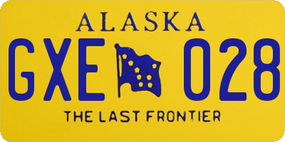 AK license plate GXE028