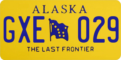 AK license plate GXE029