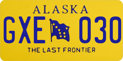 AK license plate GXE030