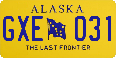 AK license plate GXE031