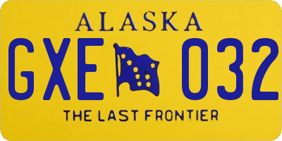 AK license plate GXE032