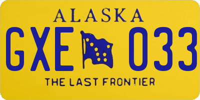 AK license plate GXE033