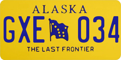 AK license plate GXE034