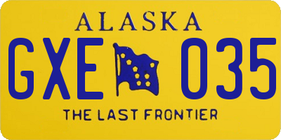 AK license plate GXE035