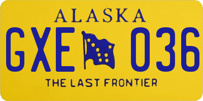 AK license plate GXE036