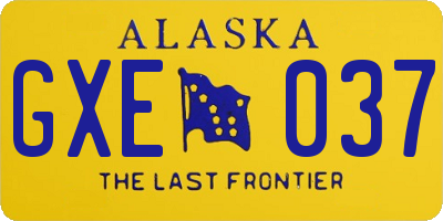 AK license plate GXE037