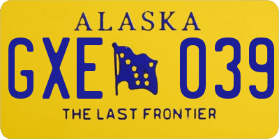 AK license plate GXE039