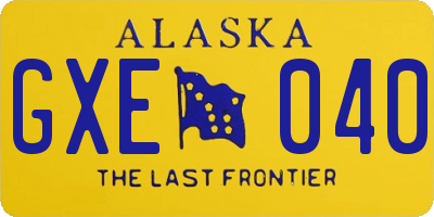 AK license plate GXE040