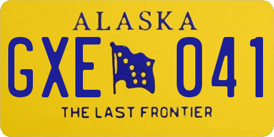 AK license plate GXE041