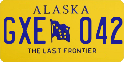 AK license plate GXE042