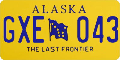 AK license plate GXE043