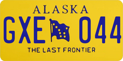 AK license plate GXE044