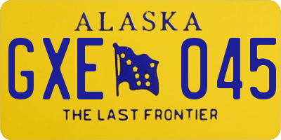 AK license plate GXE045