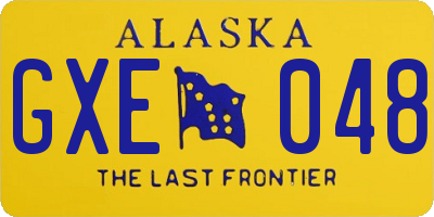 AK license plate GXE048