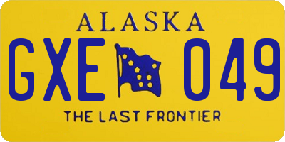 AK license plate GXE049