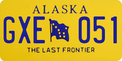 AK license plate GXE051